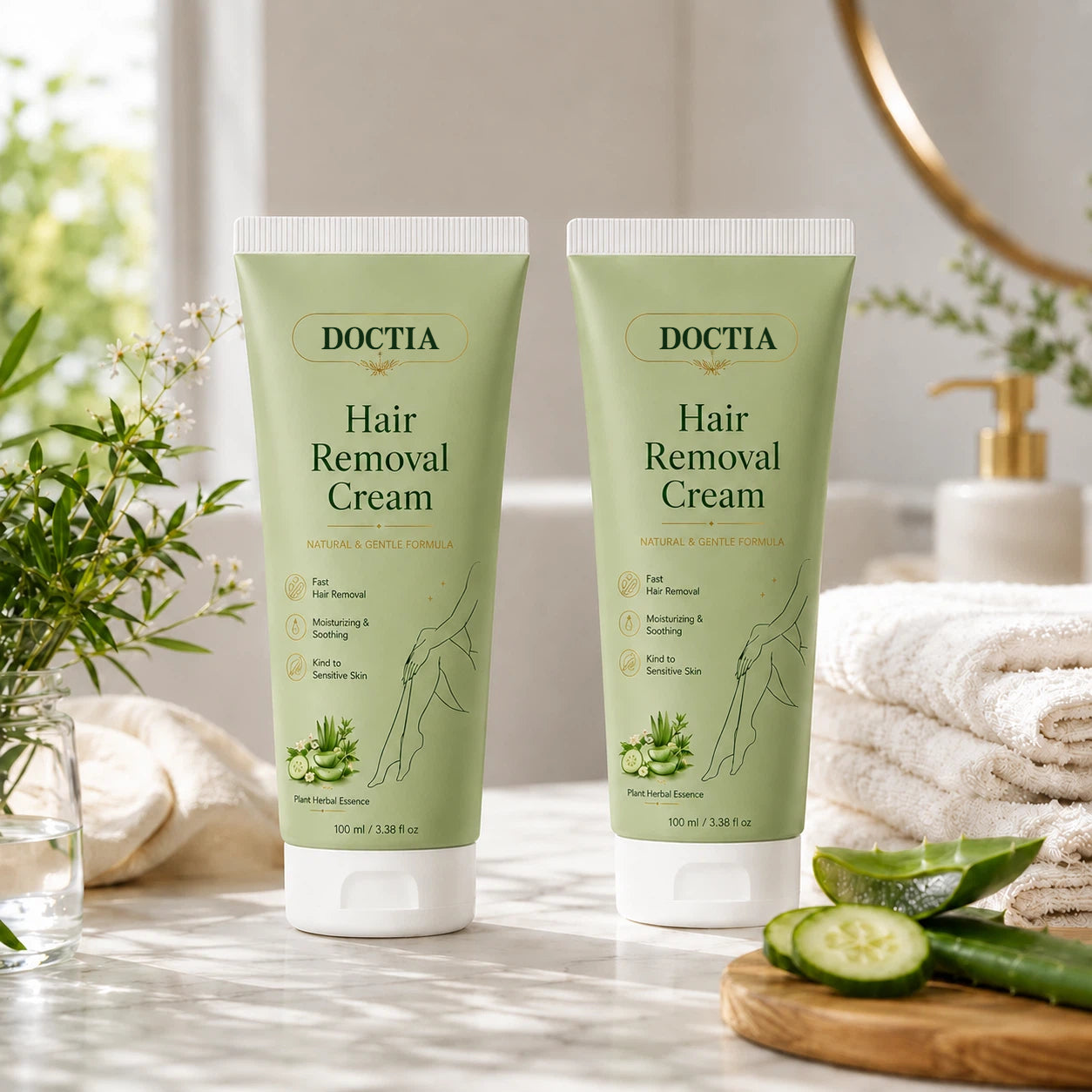 DOCTIA® Natural Gentle Hair Removal Cream | For Women & Men, Sensitive Skin