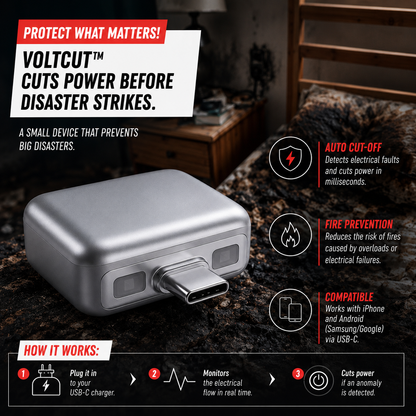 🔋Smart Auto-Cut Charger – Automatic Battery Disconnect for iPhone & Android, Protects Battery Life ⚡