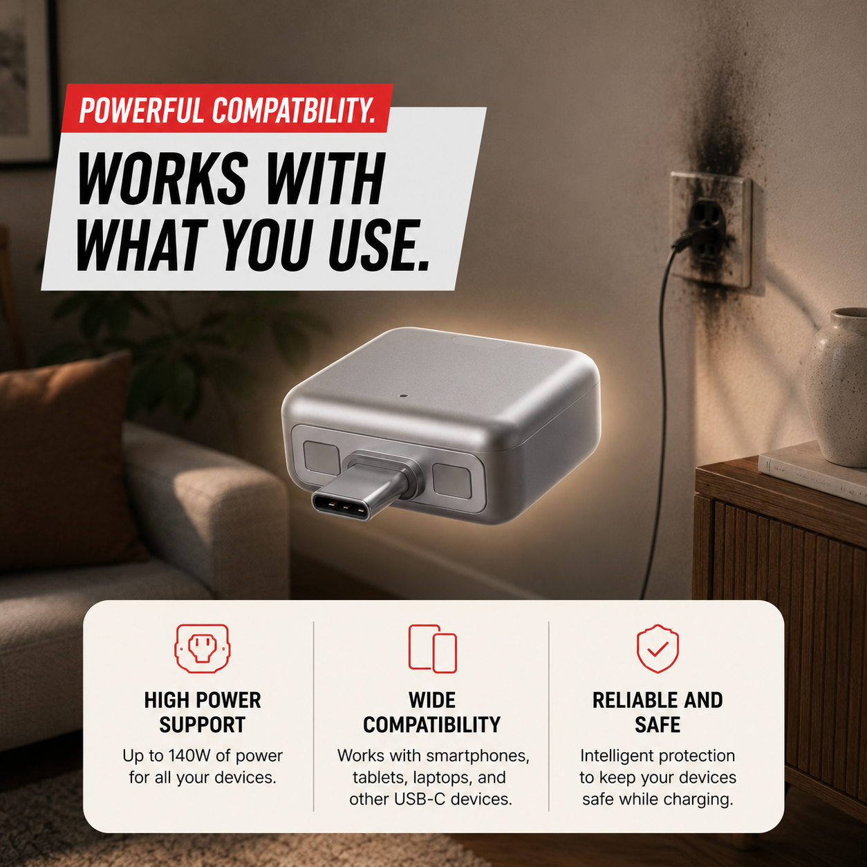 🔋Smart Auto-Cut Charger – Automatic Battery Disconnect for iPhone & Android, Protects Battery Life ⚡