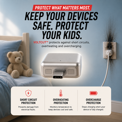 🔋Smart Auto-Cut Charger – Automatic Battery Disconnect for iPhone & Android, Protects Battery Life ⚡