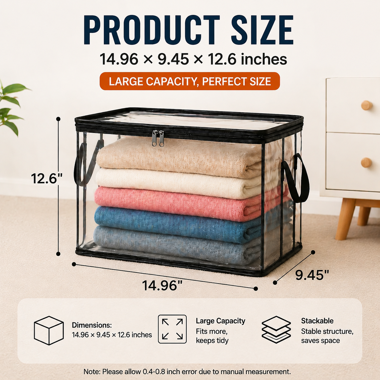 🎁LAST DAY 50% OFF ✨📦powerstep® Large Heavy-Duty Thick Plastic Clear Storage up