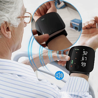 powerstep®  Rechargeable Wrist Blood Pressure Monitor with LED Touch Screen, Voice Broadcast & 99x2 Memory — Accurate Home BP Tracking Made Simple