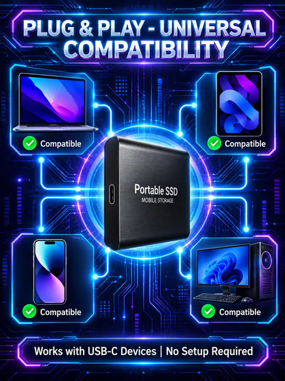 🏆Flash Sale⚡50K+ SOLD! Almost Gone-🔥12TB Large-Capacity Type-C Portable SSD🗽