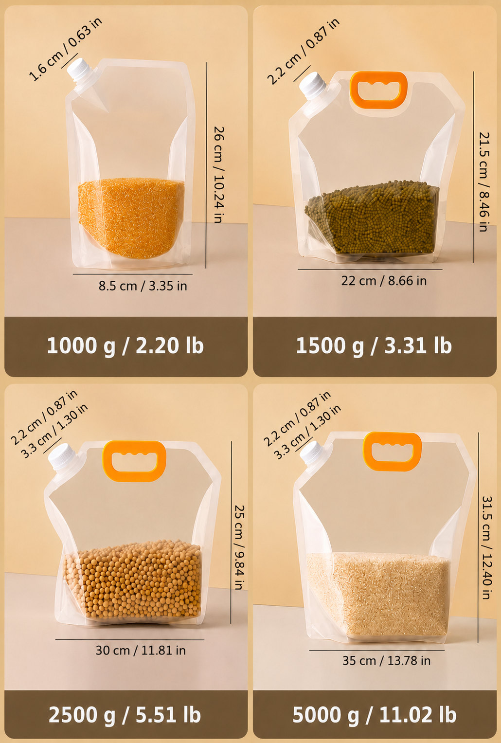 🥗5 Counts Reusable Food Sealed Bags