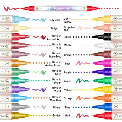 🎁LAST DAY 50% OFF ✨powerstep®  12 Colors Nail Art Pens – DIY 3D Markers for Drawing, Dotting & Manicure