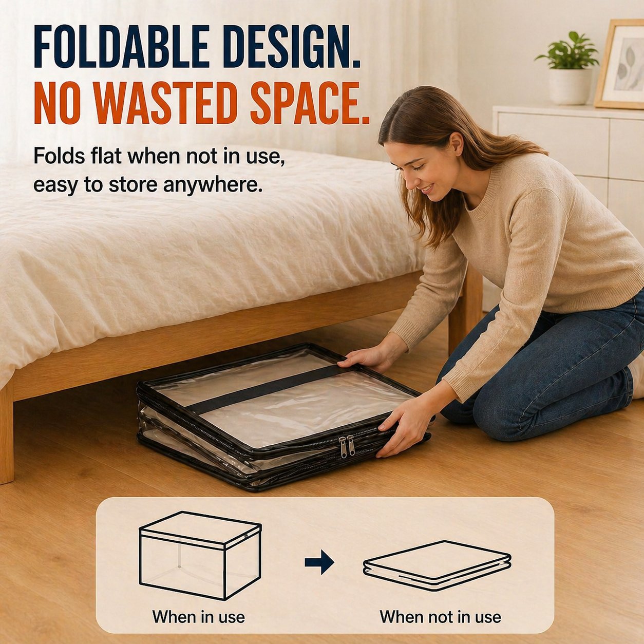 🎁LAST DAY 50% OFF ✨📦powerstep® Large Heavy-Duty Thick Plastic Clear Storage up