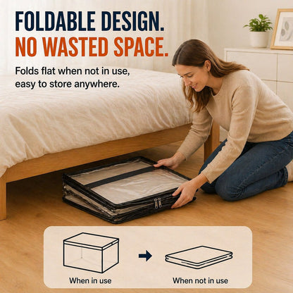 🎁LAST DAY 50% OFF ✨📦powerstep® Large Heavy-Duty Thick Plastic Clear Storage up