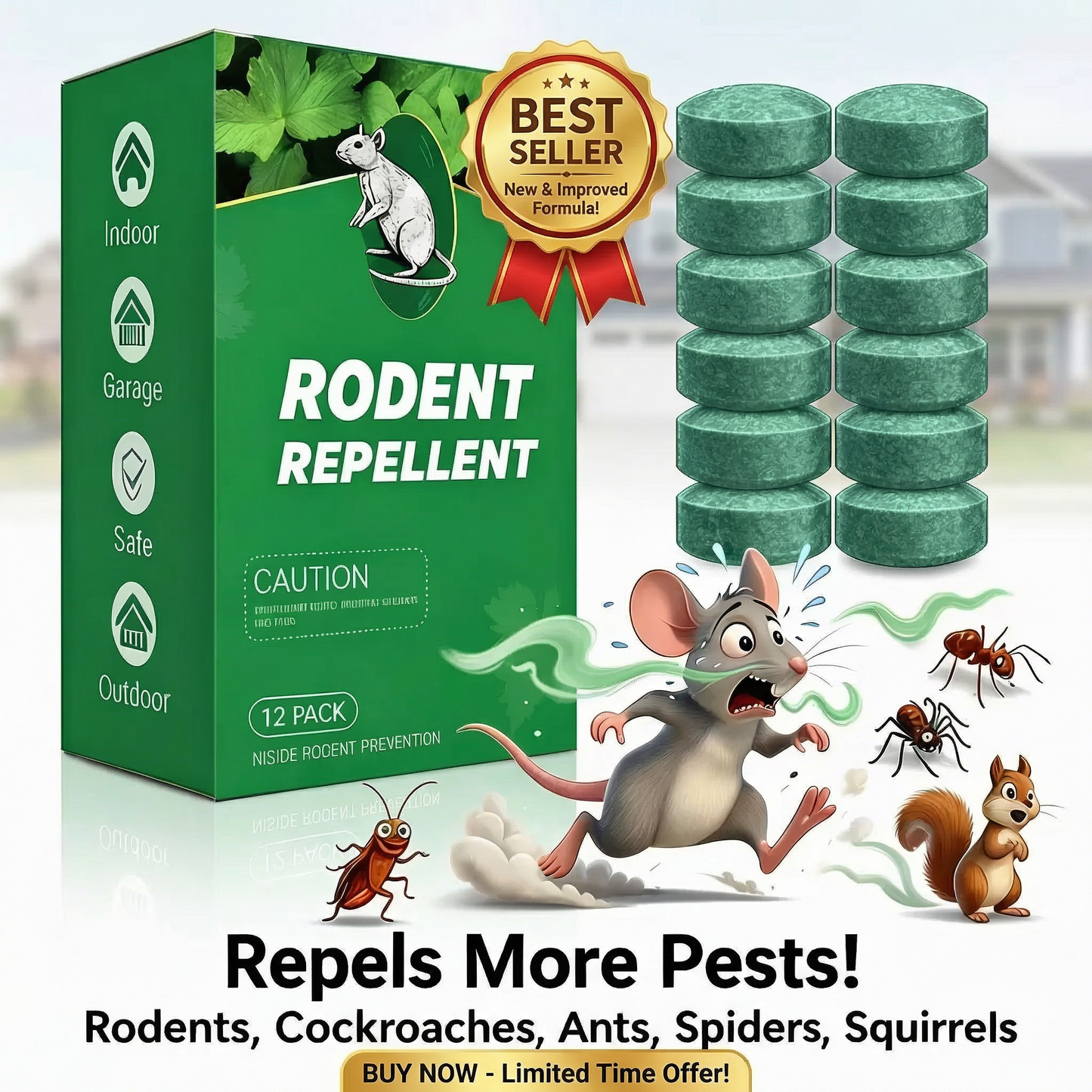 powerstep®  🚫🐀12- Pack Popular Natural Rodent Repellent Balls, Natural Pest Repellent🎁
