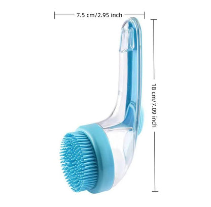 ✨ One-Press Pet Bath Brush with Built-In Soap Dispenser – Soft Silicone Bristles for Dogs & Cats