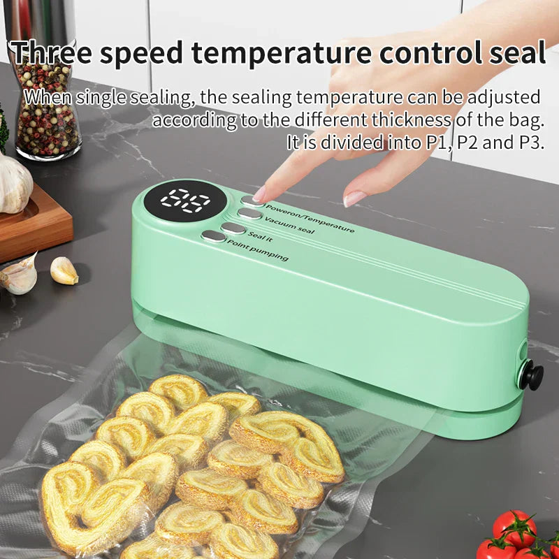 powerstep® 2026 new mini vacuum sealer | cordless 3-in-1 handheld vacuum | with digital display | sealing machine for dry & wet food