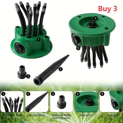 powerstep® 360° Multi-Directional Lawn Sprinkler💧Precision Garden Irrigation with Flexible Spray Nozzles🌱