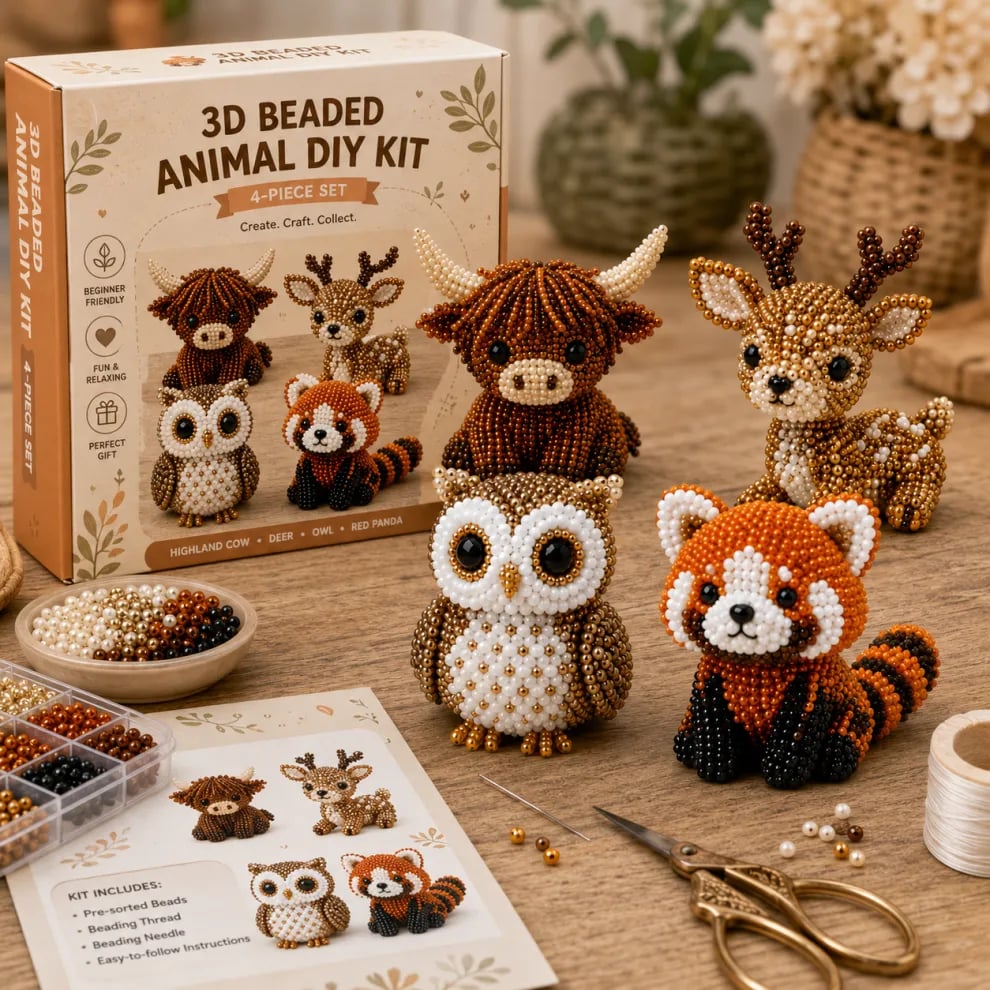🏆Limited Time Sale 49% OFF🧵🗽❤️❤️❤️Petite 3D Beaded Animal Craft Kit