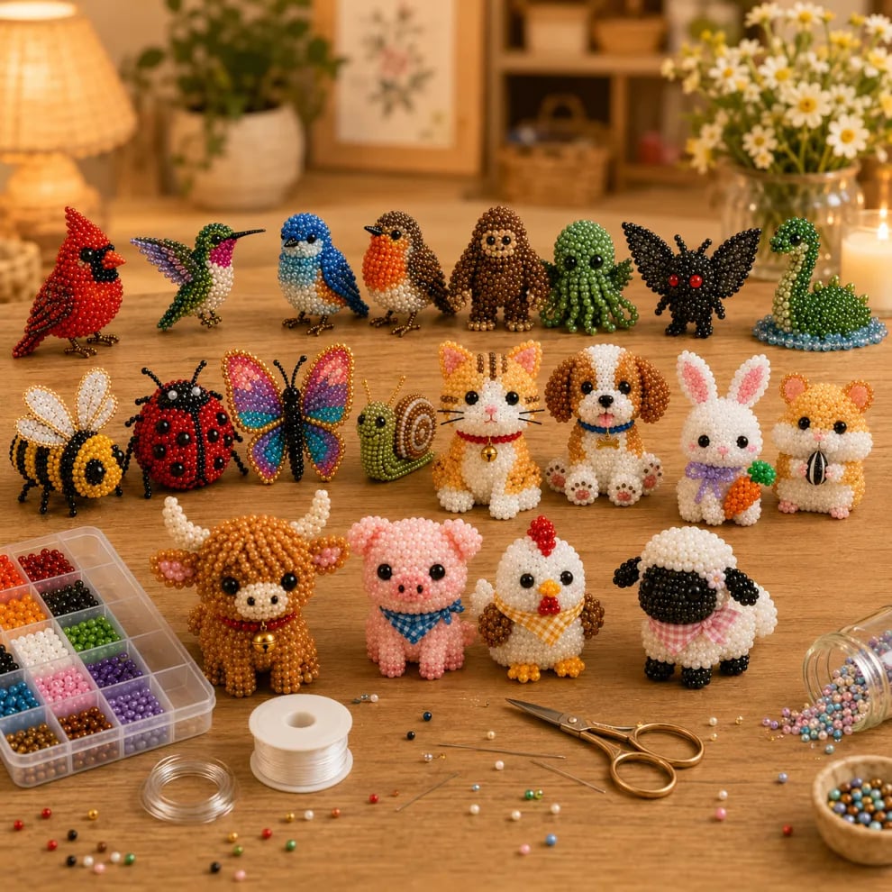 🏆Limited Time Sale 49% OFF🧵🗽❤️❤️❤️Petite 3D Beaded Animal Craft Kit