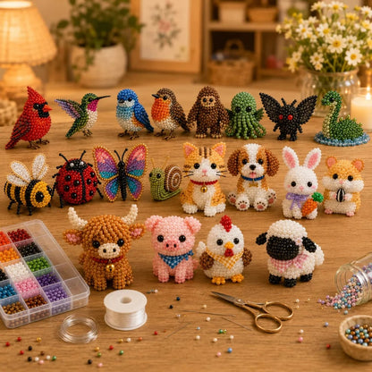 🏆Limited Time Sale 49% OFF🧵🗽❤️❤️❤️Petite 3D Beaded Animal Craft Kit