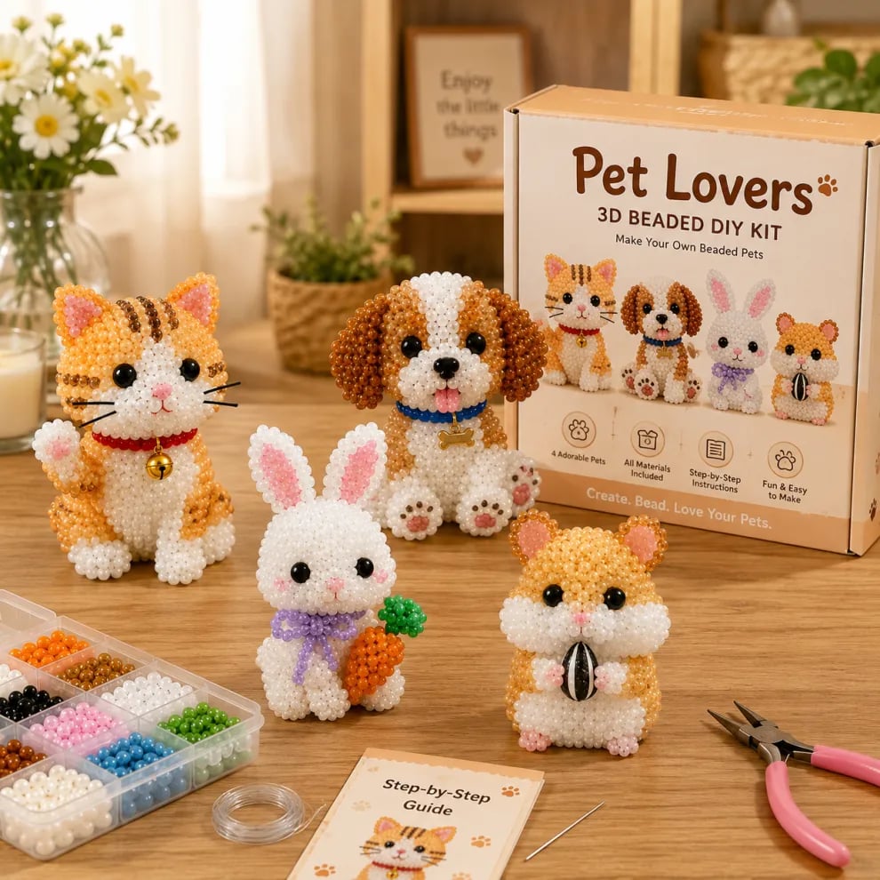 🏆Limited Time Sale 49% OFF🧵🗽❤️❤️❤️Petite 3D Beaded Animal Craft Kit