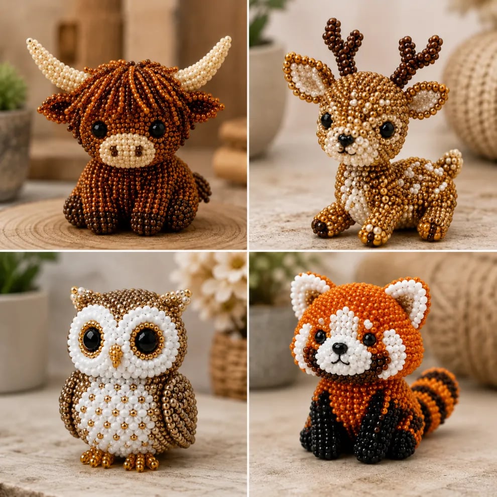🏆Limited Time Sale 49% OFF🧵🗽❤️❤️❤️Petite 3D Beaded Animal Craft Kit