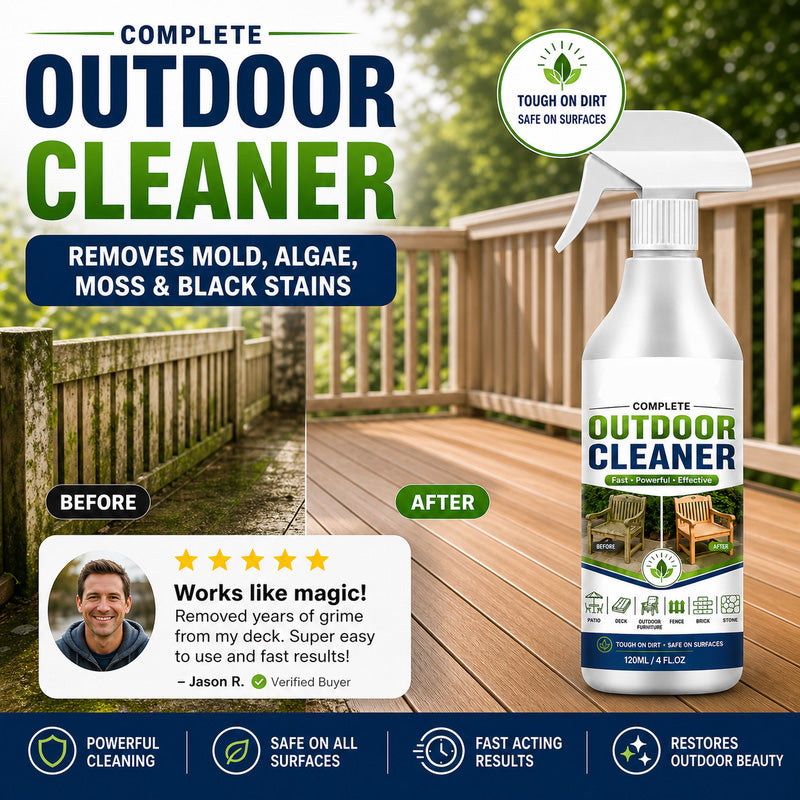 🌧️🏡 Spray nettoyant polyvalent jardin, supprime algues et noirceurs, adapté sols, façades et clôtures en bois