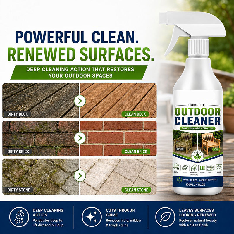 🌧️🏡 Spray nettoyant polyvalent jardin, supprime algues et noirceurs, adapté sols, façades et clôtures en bois